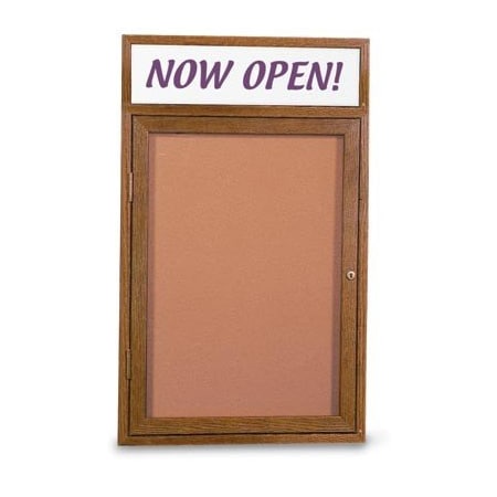 United Visual Products Double Door Wood Enclosed Corkboard, Hdr UV102HD-5